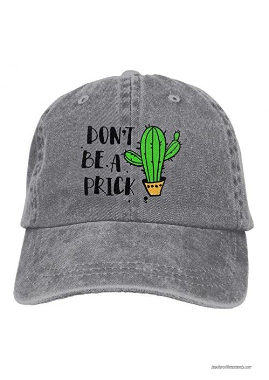 ForRose Dont Be A Prick Cactus Men Women Cowboy Hats Vintage Denim Trucker Baseball Caps