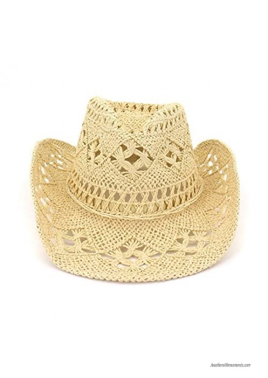 New Outdoor Couple Hat Travel Sunscreen hat Western Cowboy Straw Hat Hand Woven Straw Hat