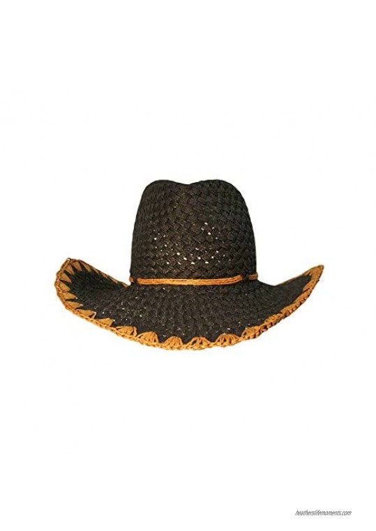 Paper Braid Cowboy Hat with Whipstitch Edging
