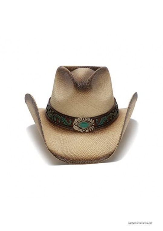 Stampede Hats Women's Mizzie Turquoise Gem Leaf Print Western Hat