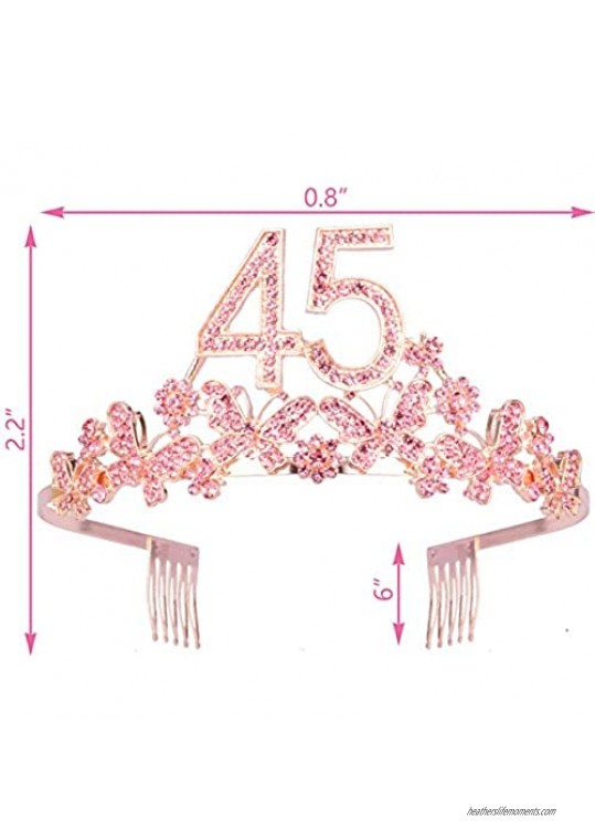 45th Birthday Gifts for Women 45th Birthday Tiara and Sash It’s My 45th Birthday Sash and Crystal Tiara 45th Birthday Decorations for Women 45th Birthday Party Supplies Happy 45th Birthday