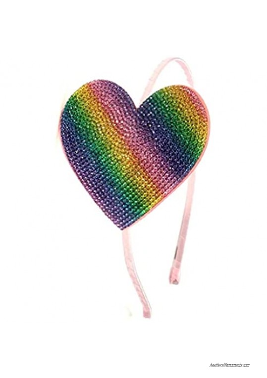 Bari Lynn Rhinestone Ombre Pastel Rainbow Heart Headband