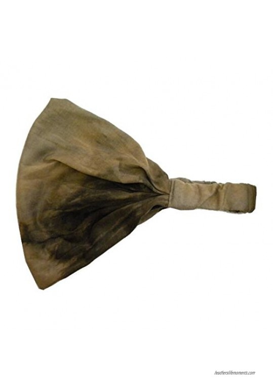 Brown Soft Headwrap Tye Dye Boho Wide Headband Yoga (Motique Accessories)