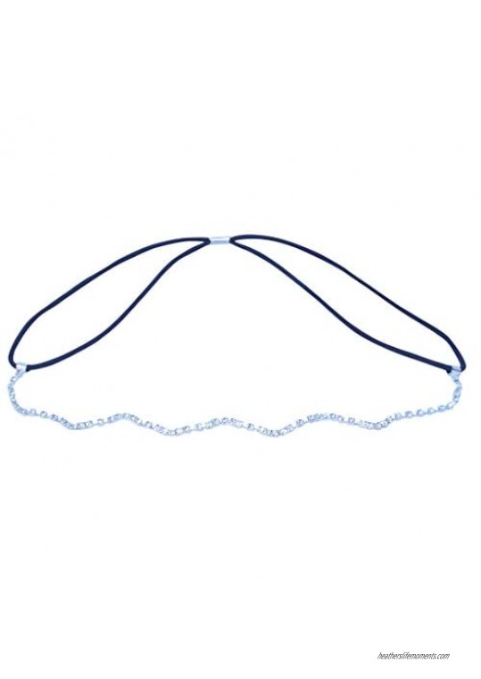 DesignedDazzle Rhinestone Sparkle Shiny Elastic Stretch Hair Headband (Zig Zag)