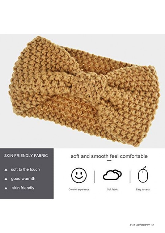 DRESHOW Chunky Headbands for Women Crochet Turban Knitted Ear Warmer