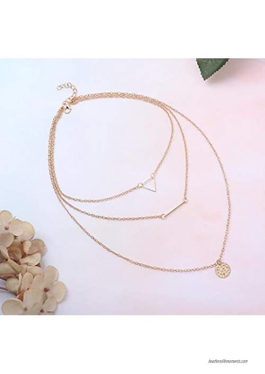 Jovono Womens Necklace Jewelry For Women Multi-layer Pendant Chain Long Layered