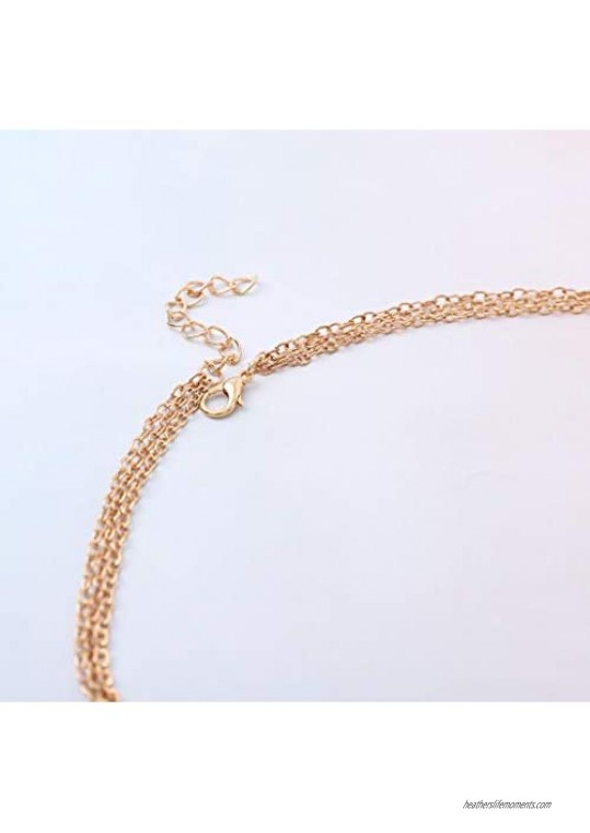 Jovono Womens Necklace Jewelry For Women Multi-layer Pendant Chain Long Layered