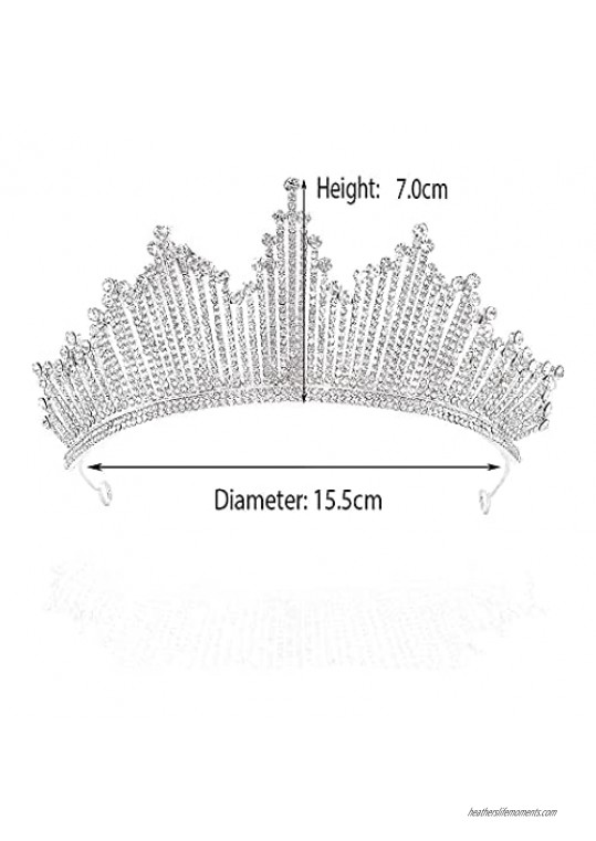 Kilshye Wedding Bridal Tiara and Crown Silver Princess Tiaras Rhinestone Crowns Crystal Headpieces Prom Costume Party Hair Accessories for Women and Girls(3935)