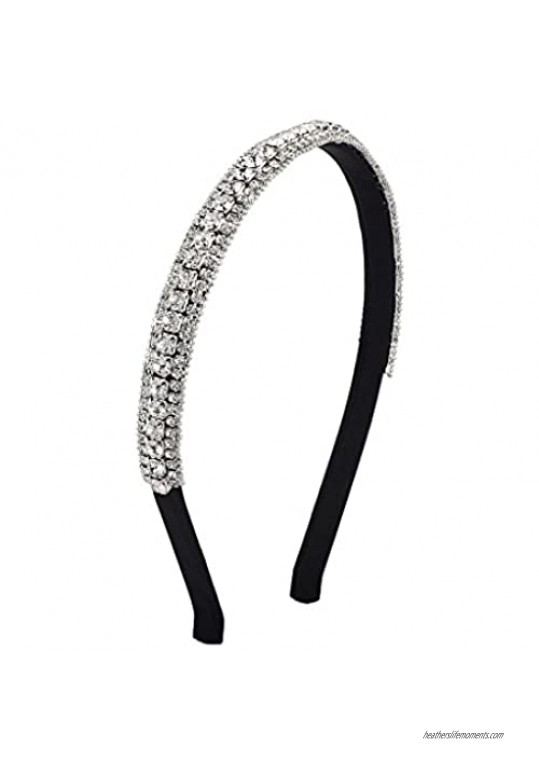 Lux Accessories Pave Crystal Bridal Bride Wedding Bridesmail Stretch Headband
