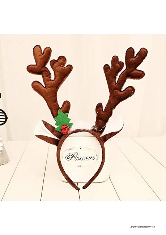 Soochat Christmas Headband Reindeer Antler Headband Hair Hoop Headpiece for Christmas Party Accessory Random Color
