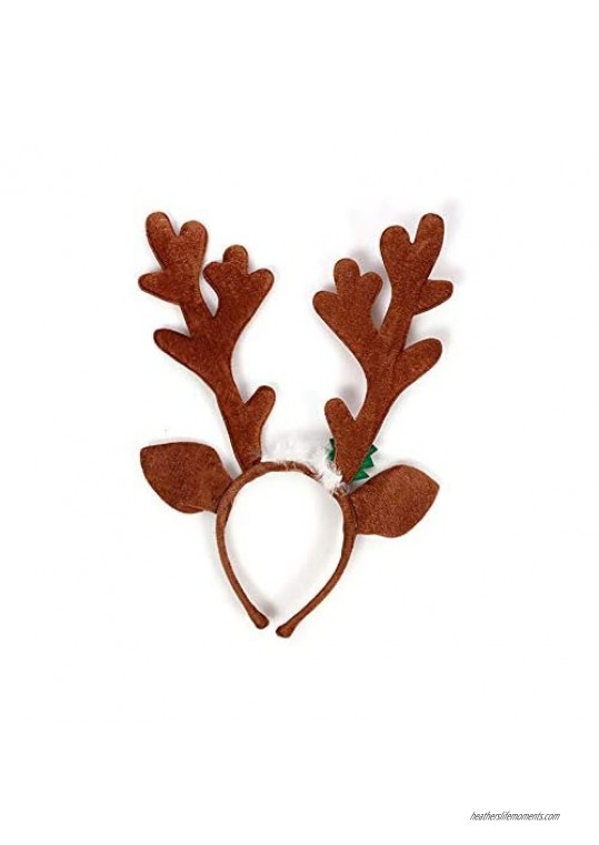 Soochat Christmas Headband Reindeer Antler Headband Hair Hoop Headpiece for Christmas Party Accessory Random Color