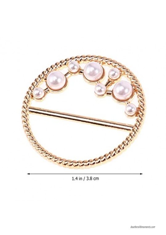 VALICLUD 5 Pcs T-Shirt Clips for Women Clothing Corner Knotted Buckle High-Grade Pearl Rhinestone Decorative Buckle