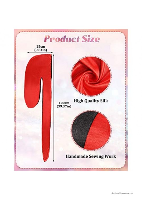 12 Pieces Silky Durag Two Tone Pirate Cap Long Tail Headwraps for Men and Women Silky Durag Hip-Hop Rapper Doo Rag Sleep Hat 12 Colors