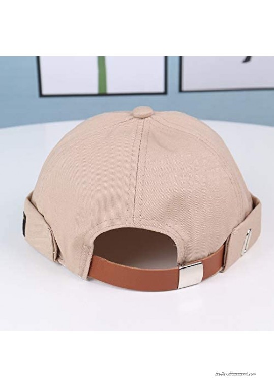 4UFiT Beanie Hats Docker Cap Adjustable Hats Sailor Cap Worker Hat Rolled Cuff Retro Brimless Hat for Men & Women