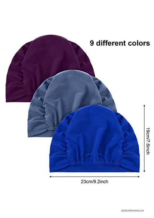 9 Pieces Sleep Cap Bouffant Caps Sleeping Hat Beanie Stretchy Headwear Nightcap Lightweight Turban Soft Unisex Stretch Headband Turban for Women