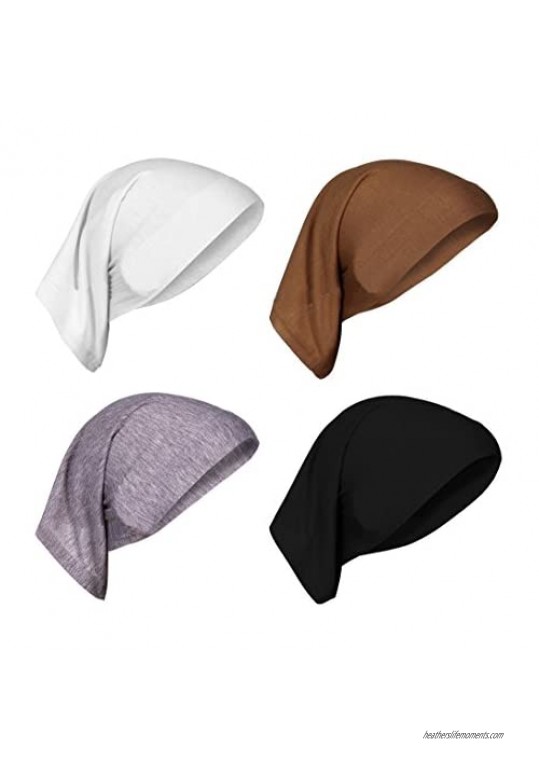AIYUE 4 Pcs Chemo Beanie Headscarf Headwear Chemo Hat Beanie Scarf Head Wrap Sleep Turban for Cancer/Hair Loss