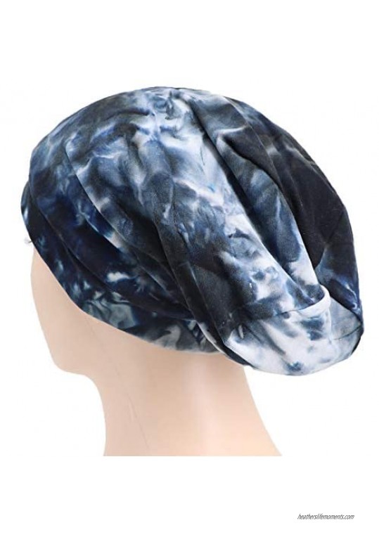 Coolwife Womens Satin Lined Sleep Cap Beanie Bamboo Slouchy Bonnet Headwear Hair Slap Hat
