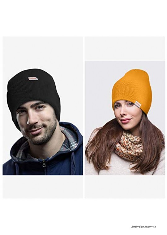 FANVINCE Daily Beanie Men Women Winter Thermal Hats Cuffed Knit Skull Cap Warm Womens Mens Gifts