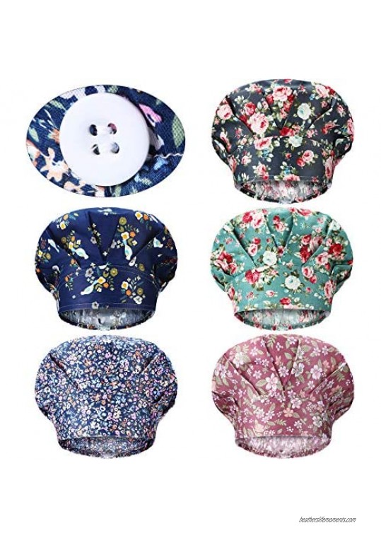 Geyoga 5 Pieces Cap with Buttons and Sweatband Printed Caps Adjustable Tie Back Hats for Women Men