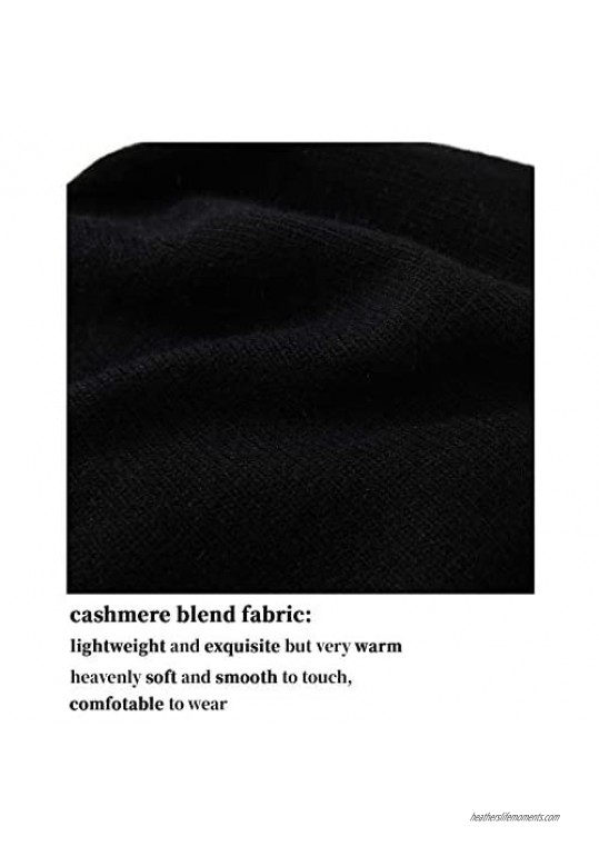 jaxmonoy Winter Knit Beanie Hats for Women ，Cashmere Wool Blend Warm Soft Knitted Slouchy Skully Beanies Cap Hat