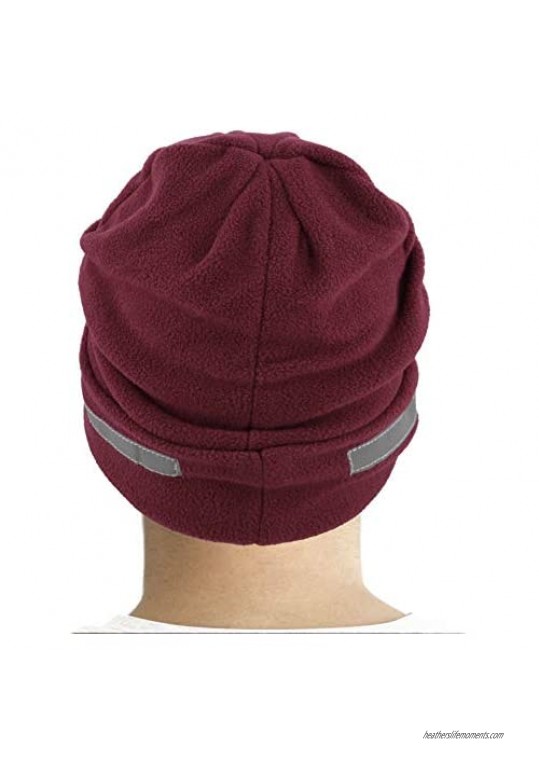The Hat Depot Fleece Winter Functional Beanie Hat Cold Weather-Reflective Safety for Everyone Performance Stretch