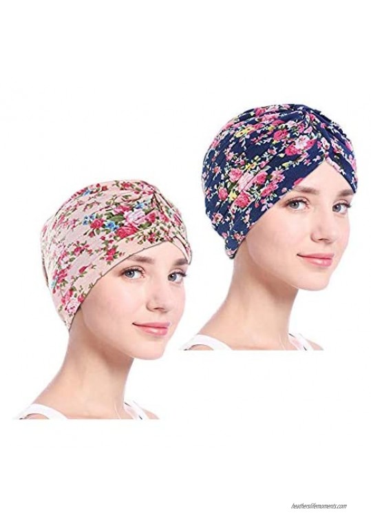 Women’s Cotton Turban Beanie Head Wrap Chemo Cap Sleep Bonnet Hair Loss Hat