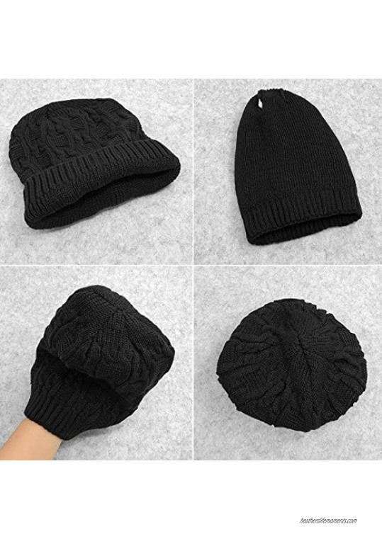 Womens Winter Knit Slouchy Beanie Baggy Warm Soft Chunky Cable Hats