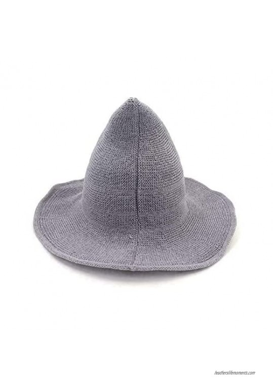 Women’s Witch Hat Sun Hat Wool Knitted Cap for Halloween Christmas Party Masquerade Cosplay Costume Accessory and Daily Hat