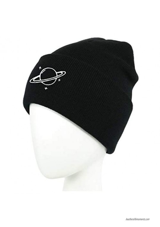yunxi Embroidery Star Beanies Knitted Winter Warm Hat Hip Hop Hat Skullies Cap for Men Women