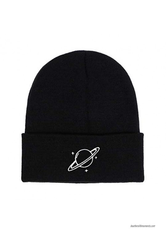 yunxi Embroidery Star Beanies Knitted Winter Warm Hat Hip Hop Hat Skullies Cap for Men Women
