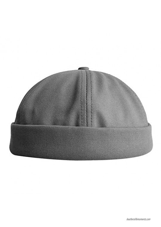 Zegoo Unisex Retro Docker Brimless Hat Rolled Cuff Harbour Hat