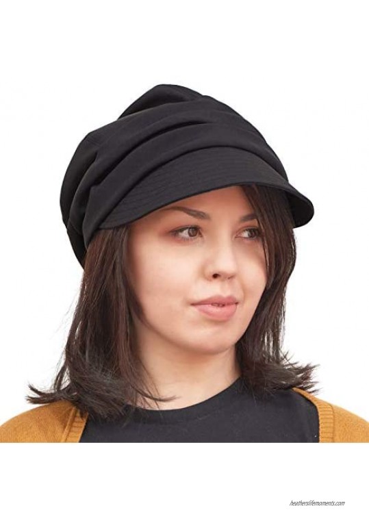 CHARM Organic Cotton Sun Hat for Women - Summer Spring Folding Visor for UV Protection Chemo and Sensitive Skin