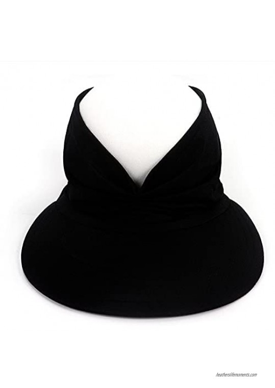 Fatu Fashion Ponytail Hats for Women Outdoor UV Protection Adult Elastic Hollow Cap Summer Beach Sun Hats for Women Wide Brim