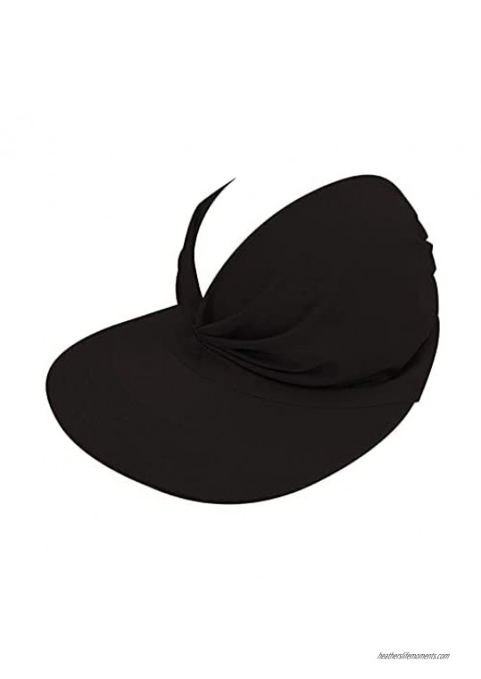 Fatu Fashion Ponytail Hats for Women Outdoor UV Protection Adult Elastic Hollow Cap Summer Beach Sun Hats for Women Wide Brim