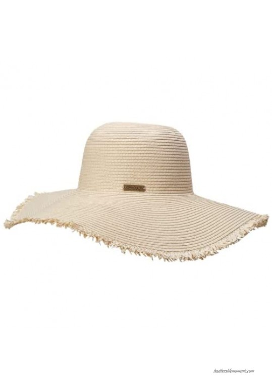 Hurley Women's Straw Hat - Mykonos Wide Brim Floppy Straw Sun Hat