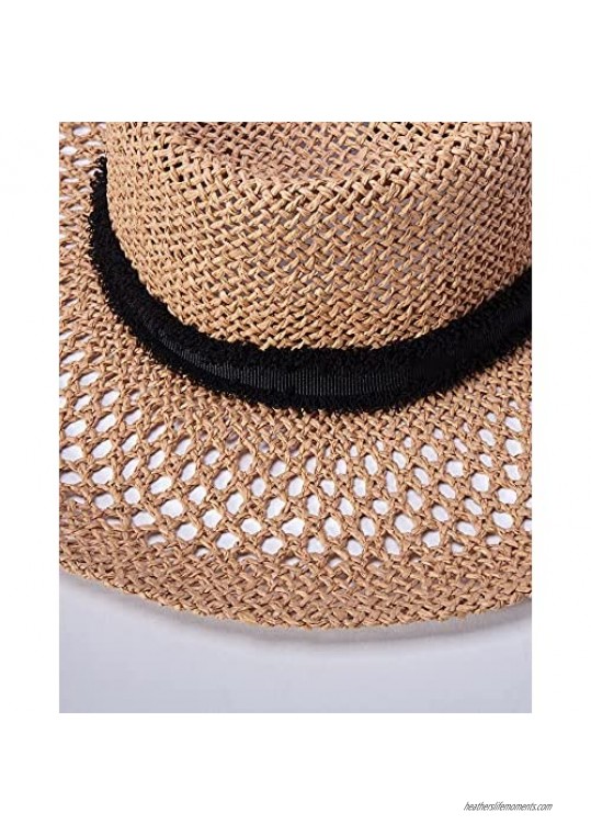 Hurley Women's Straw Hat - Santa Rosa Lightweight Wide Brim Panama Straw Sun Hat