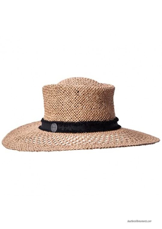 Hurley Women's Straw Hat - Santa Rosa Lightweight Wide Brim Panama Straw Sun Hat
