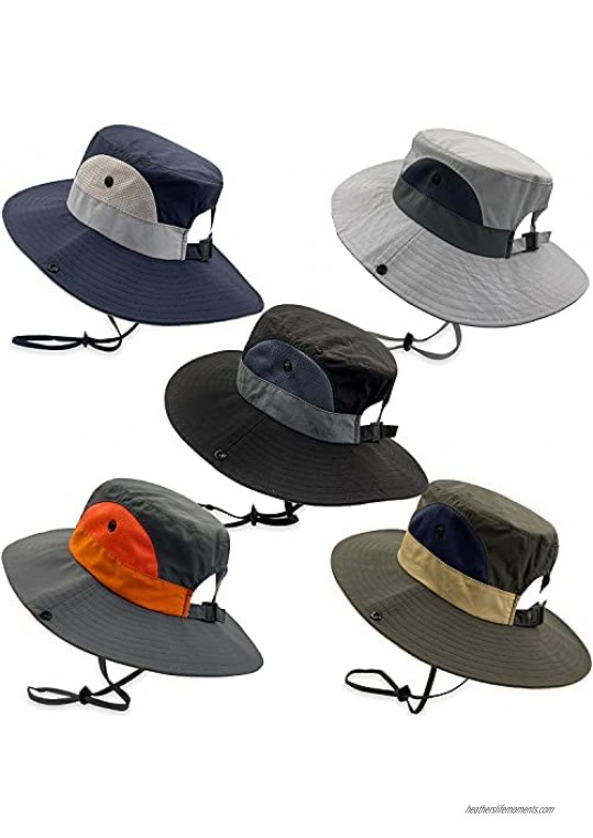 Kingoudoor Women's Sun Hat UV Protection Foldable Mesh Wide Brim Ponytail Summer Beach Fishing Hat