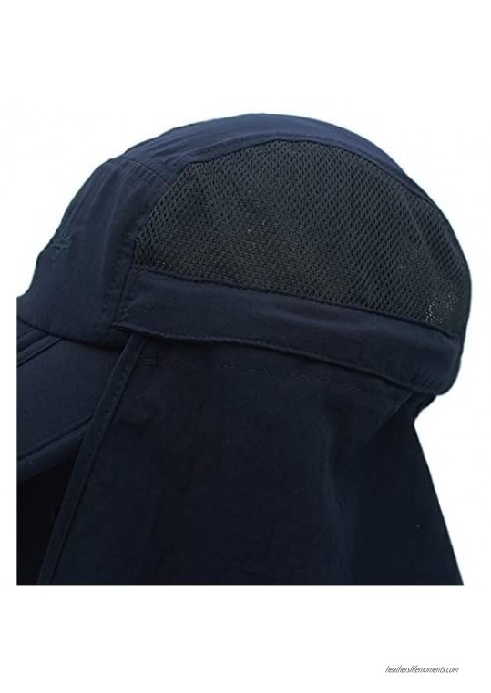 LLmoway Kids Sun Protection Hat Lightweight Mesh Flap Cap Quick Dry Detachable