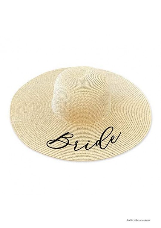 ModParty Women's Beach Floppy Sun Hat for Bride  Bridal Shower Gift  Bachelorette Party Tan