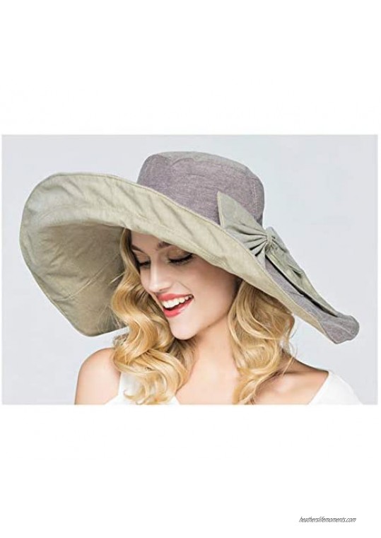 Packable Reversible Large Brim Floppy Sun Hat UPF 50 Sun Protection Travel Beach Hat