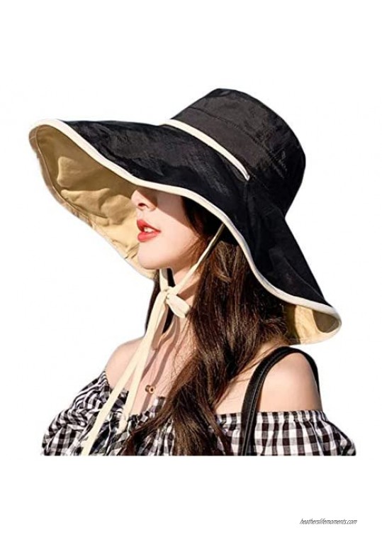 Sun Hat Women Wide Brim Packable Reversible UPF 50 UV Sun Protection Bucket Hat Beach Cap Summer