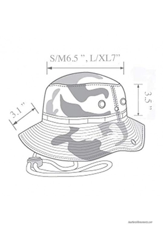 Unisex 100% Cotton Camo Bucket Hat Fishing Hunting Camping Safari Boonie Sun Summer