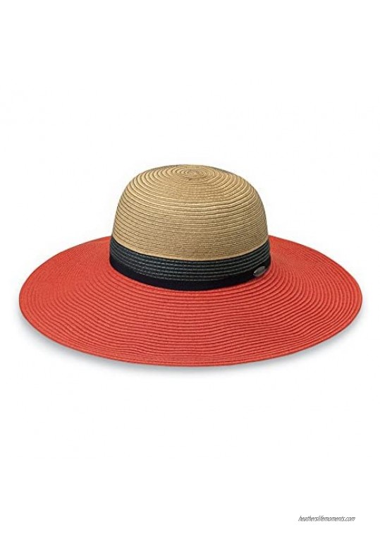 Wallaroo Hat Company Women’s St. Tropez Sun Hat – UPF 50+ Broad Brim Elegant Tri-Tone Style Designed in Australia