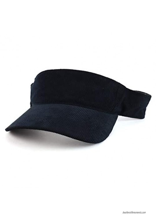 Armycrew Woven Corduroy Plain Adjustable Cotton Sun Visor Hat