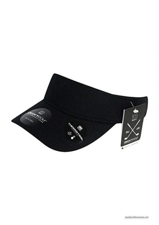 DECKY GOLF Screen Fabric Sun Visors Golf Hat UPF50 UV Protection Visor - Black  One Size