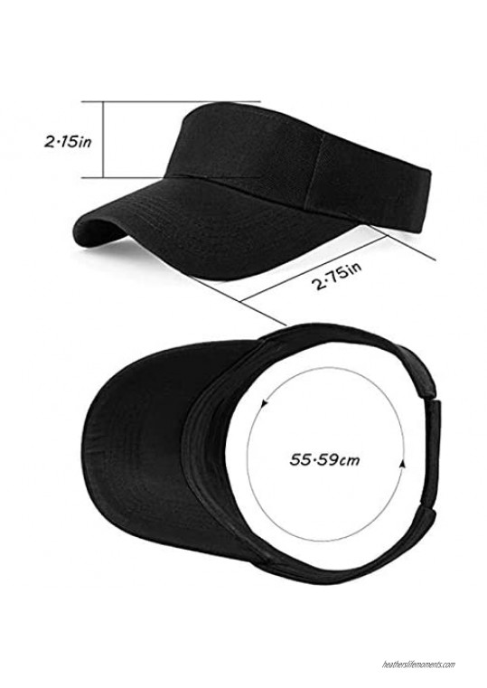 DUJIAOSHOU 2 Pieces Sport Wear Athletic Mesh Visor Sun Visor Adjustable Cap Men Women Sun Sports Visor Hat