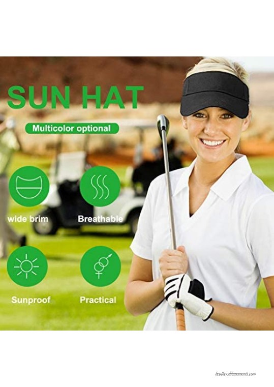 Echolife Women Solid Sun Sports Visor Hat Cotton Adjustable Blank Sun Caps