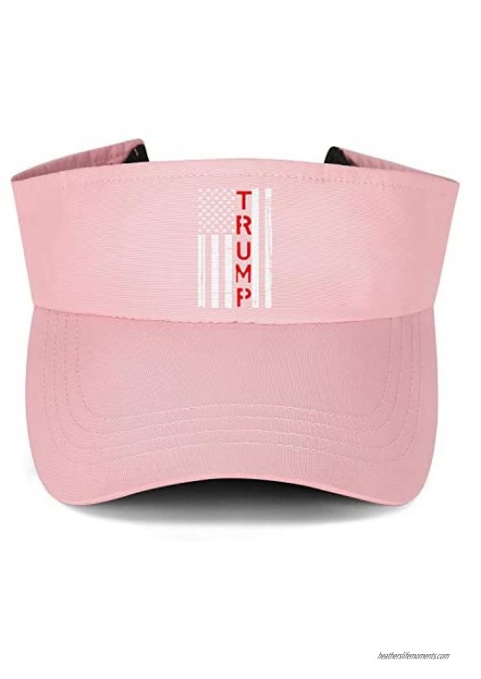 LDOEPWQDG Trump 2020 USA American Flag Visor Hats Women Men Adjustable Caps for Golf Tennis Tennis Cycling Running & Hiking