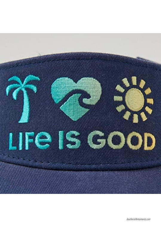 Life is Good Beach Elements Sunwashed Visor Darkest Blue - One Size